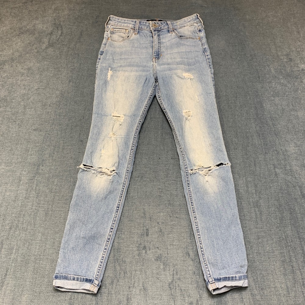 Hollister Super Skinny Crop Jeans Womens 5R 27x26 Blue Stretch High Rise Classic